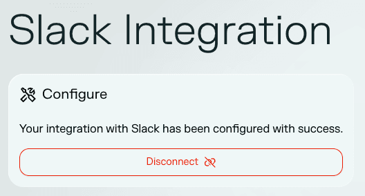 Successful Slack integration confirmation