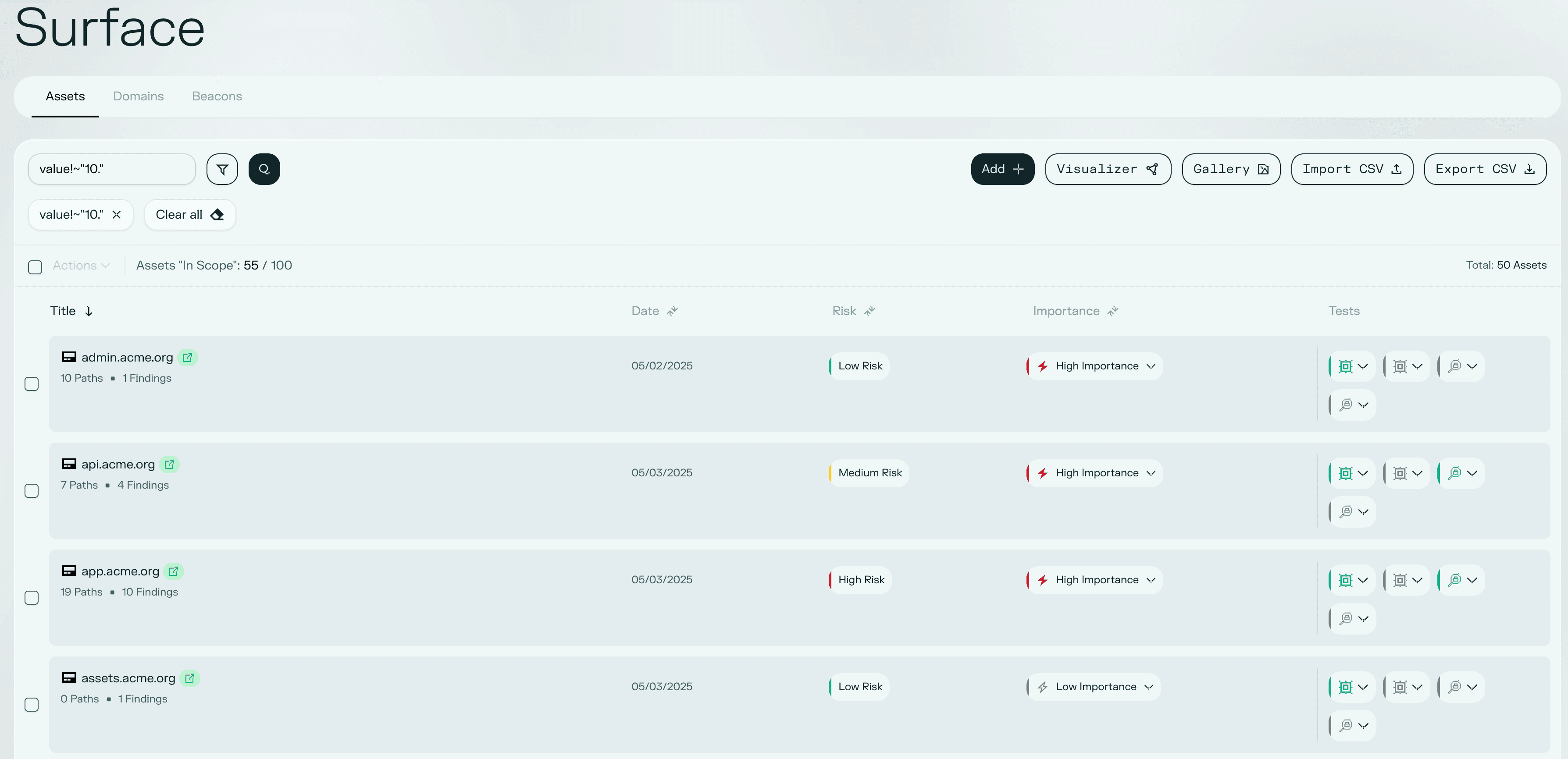 Surface overview